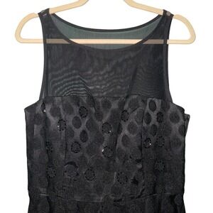 SANDRA DARREN Women's Black Sleeveless Jewel Neck Sheath Dress 10 NWOT